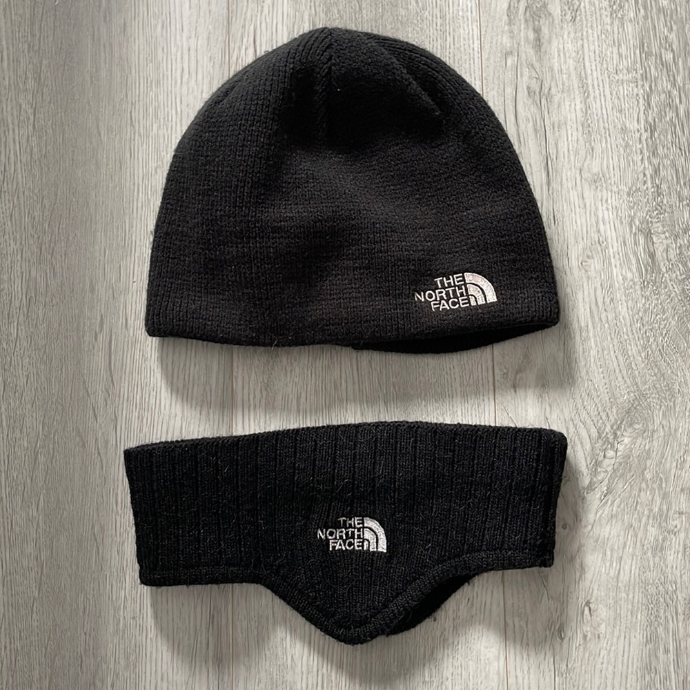 The North Face hat and ear cover